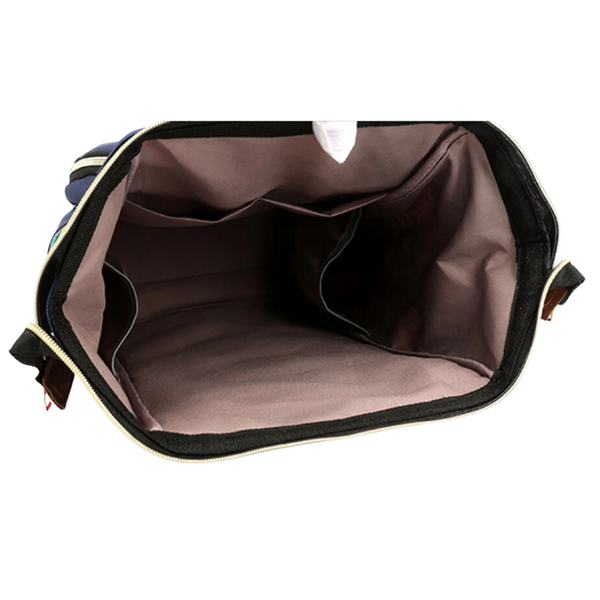 Mochila Maternal Negra Flores