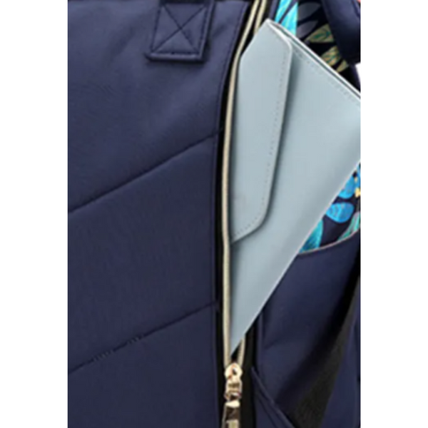 Mochila Maternal Negra Flores